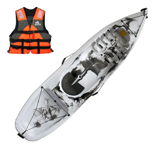 Kayak Pinguim 1 Plz Resistente Estable + Chaleco Aventureros Color Mármol
