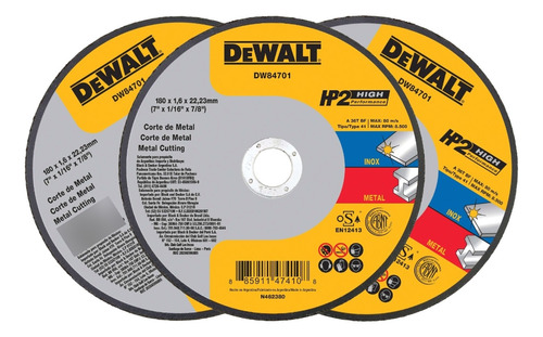  Disco De Corte De Metal 7'' Dewalt Dw84701 - 3pzas