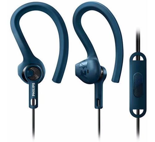 Fone De Ouvido Esportivo Com Microfone Philips Shq1405 Azul