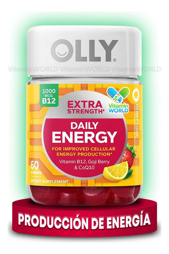 Olly Energia Diaria Extra Fuerte 60 Gomitas Daily Energy Sabor Frutas