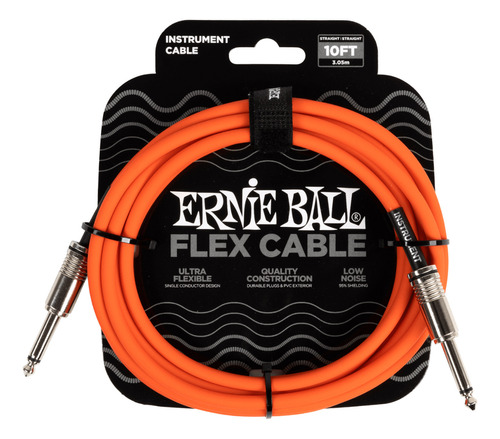 Ernie Ball Cable Para Instrumento P06416 3 Mts Naranja Flex