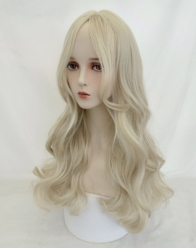 Peruca De Ouro Branco Muito Claro Para Mulheres, Cabelo