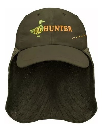 Gorra Pescador Duck Hunter Sion C/faldón Malla Verde Olivo