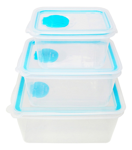 Juego De Recipientes Rectangulares Sea Shell Azul