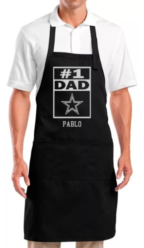 Delantal Nfl Dad #1 Día Del Padre 1 Personalizado Nombre