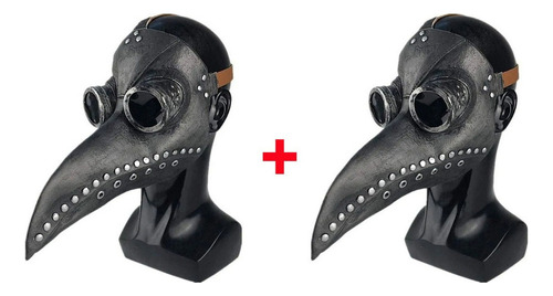2 Black Death Latex Medical Masks 1