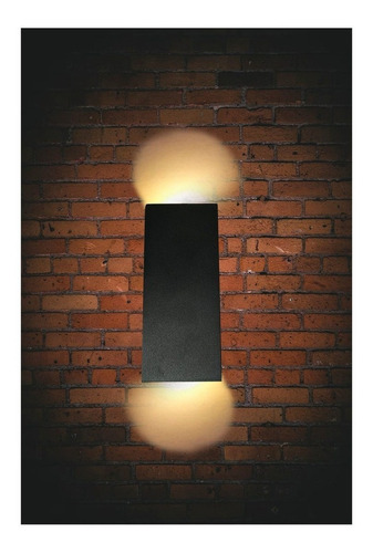 10 Pack Lampara De Pared 10w Prisma Rectangular Exterior Estructura Carcasa Negra Luz Calida 3500k
