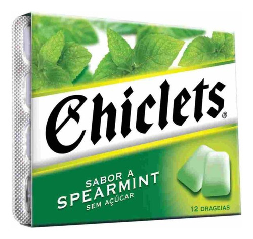 Chiclets Adams Spearmint Sem Açúcar 16,8g