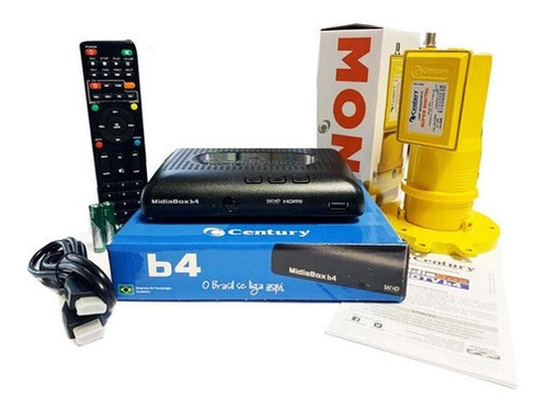 Kit Receptor Conversor Midiabox B4+ Lnbf Monoponto Digital