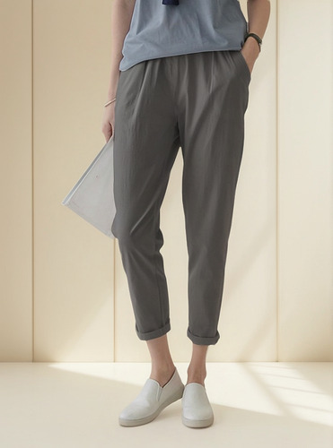Pantalones Cortos Casuales De Algodón Y Lino Con Cintura