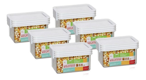 Set 6 Contenedor Hermético Táper Organizador Plástico 400cc