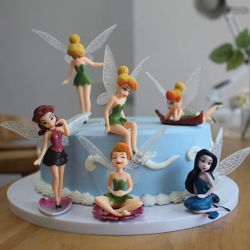 Kit 6 Miniaturas Fadas Disney Tinker Bell Rosetta Silvermist