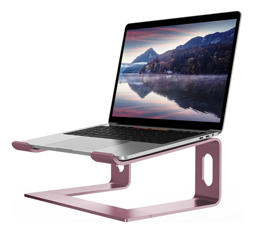 Soporte Para Laptop Portátil Elevador De Aluminio Color Oro Rosa
