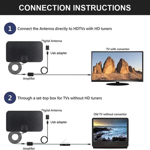 Imagem 5 de 6 de Antena Digital Interna 4k Full Hd Digital Slim Antena Tv
