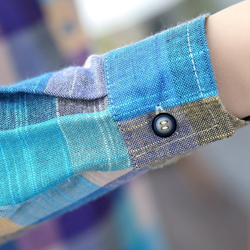 Camisa A Cuadros Holgada Con Botones De Manga Larga A Juego