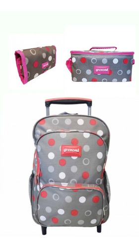 Gremond Mochila Con Carro + Lunchera + Cartuchera 