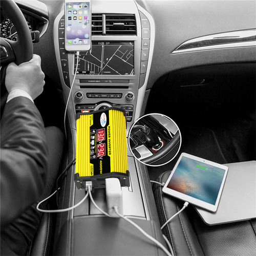 Para Transformador Inversor Dc12volt Ac110/220volt A Usb