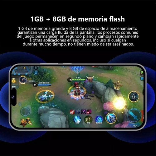 Android Celulares 4g I14 Pro 6.8 Pulgadas Barato Ram1gb Y Rom8gb Negro