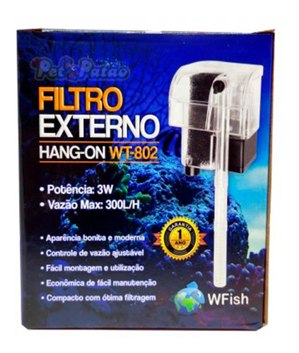 Filtro Externo Hang On Wfish Wt-802 300l/h Aquários 220v