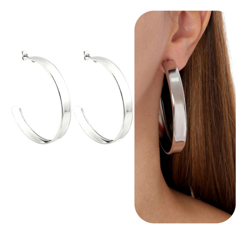 Argola Grande De Aço Cirúrgico Antialérgico Feminino
