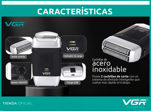 Maquina Corta Pelo Rasuradora Shaver Recargable Vgr V-307