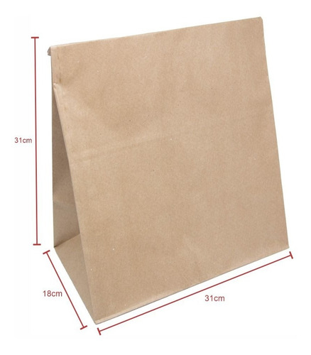 100 Sacos Kraft Delivery Grande Marmita Comida 31x31x18