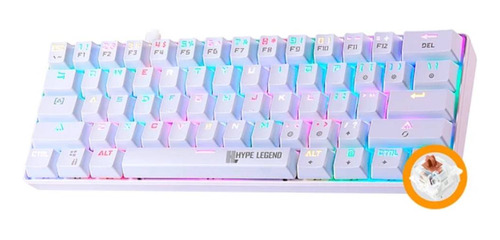 Teclado Hype Legend Rebel 60% White Outemu Brown Rgb