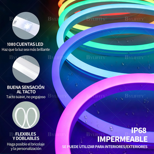 Tf Rgb Tira Led Neon Bylifity G5429-15 15m Cuerda De Neón