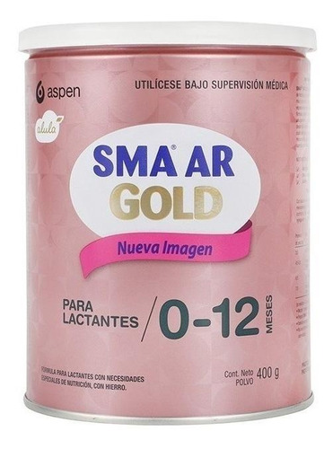 Leche de fórmula en polvo Aspen SMA AR Gold en lata de 400g - 0  a 12 meses