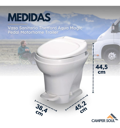 Vaso Sanitario Thetford Aqua Magic Pedal Motorhome Trailer