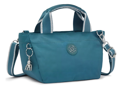 Bolsa Kipling Crossbody 100% Original ! Color Ocean Teal Color De La Correa De Hombro Verde Diseño De La Tela Liso