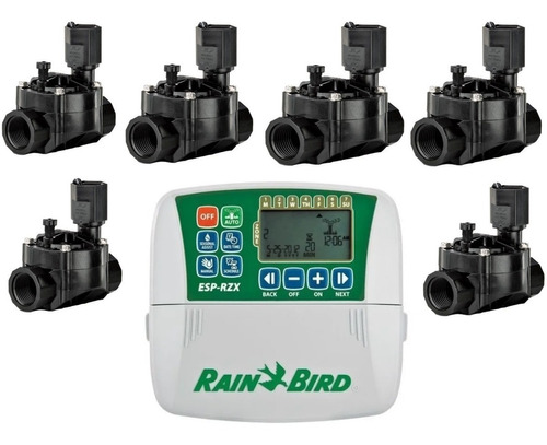 Kit Riego Automatico Rain Bird 6 Zonas Apto Para Wifi Lgt 