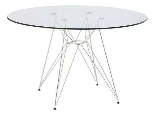 Mesa Eames Vidrio Base Barbados  110 Cm Redonda - Grupo Sl