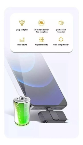 Microfono Lavalier Solapa Inalambrico Pro Para iPhone iPad