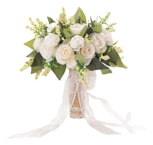 . Pequeñas Rosas Artificiales De Pe For Novias Con Blanco