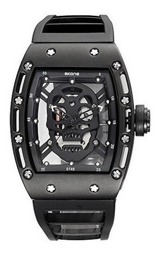 Reloj De Cuarzo Luminoso Para Hombre Diseño De Calavera Esti