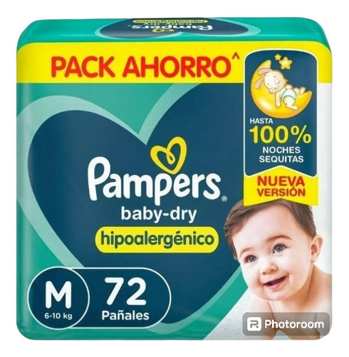 Pampers Baby Dry M X 72 Hipoalergenico Promo!!