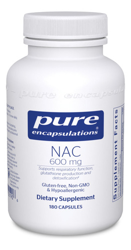 Aminoácidos Nac 600 Mg 180 Cápsulas Pure Encapsulations