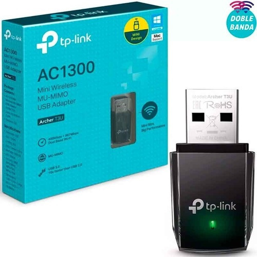 Adaptador Usb Wireless Ac1300 Tp-link T3u Wifi Dual Band