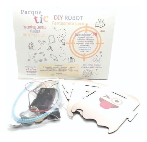 Imagen 4 de 4 de Robot Diy Para Armar Y Decorar - Fantasmita Loco Parque Tic