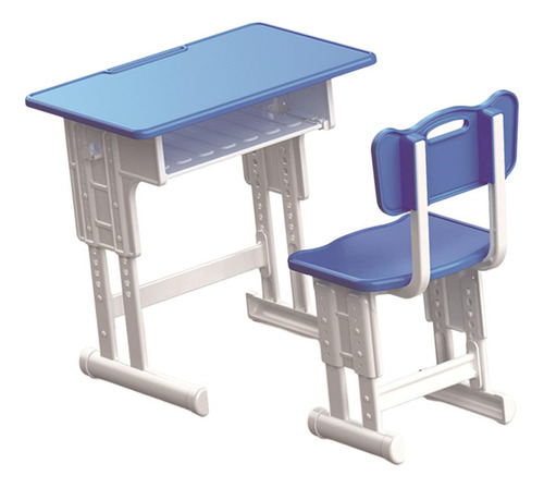 Juego De Escritorio Y Silla Para Casa De Muñecas, Azul