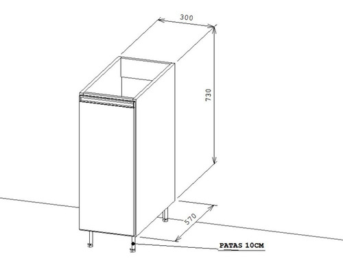 Imagen 3 de 5 de Bajo Mesada Melamina 18mm 30cm