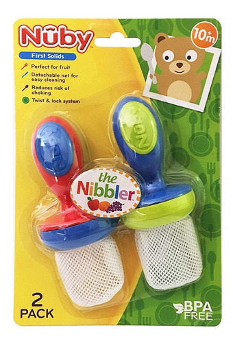 Nuby Paquete De 2 Mordelón Malla Alimentadores, Los Colores