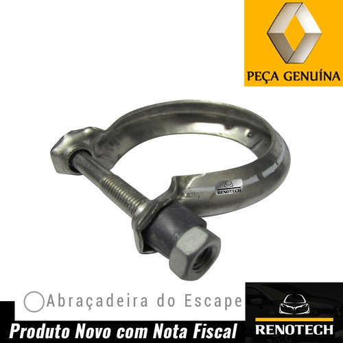 Imagem 2 de 10 de Abraçadeira Escape Catalisador Symbol 2000 A 2012 8200157361