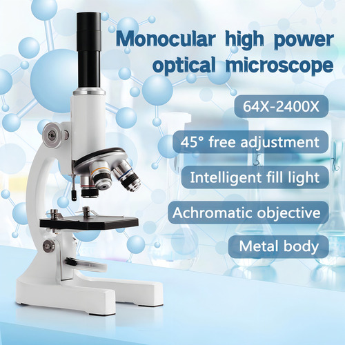 Microscopio Monocular Biológico Profesional, 64x A 2400x,