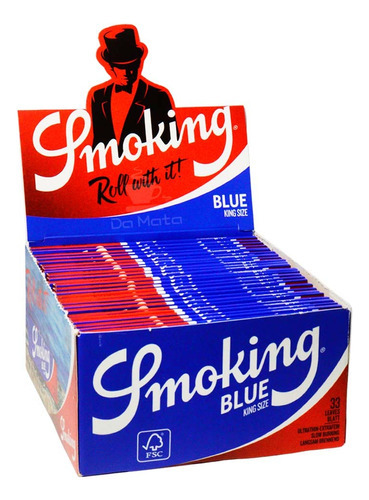 Caixa De Seda Smoking Blue King Size