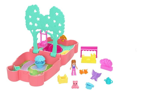 Polly Pocket Cutie Bear Picnic Micro Set Con Mascota 