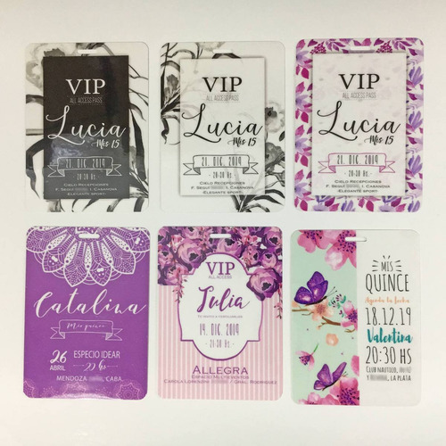 Invitación Vip 15 Años Tarjeta Credenciales Pase X 10