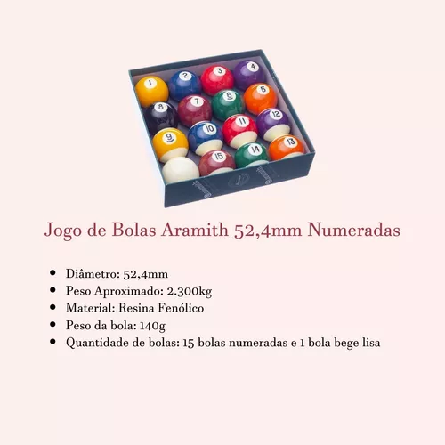 Jogo de Bolas Numeradas Importadas