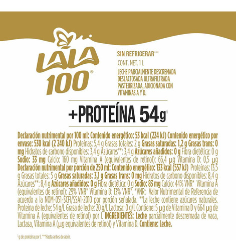 Leche Lala 100 Proteína